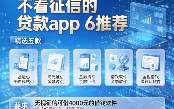 不看征信的贷款app6推荐，精选五款无视征信可借4000元的借钱软件服务细致贴心