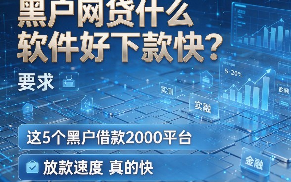 黑户网贷什么软件好下款快?实测这5个黑户借款2000平台,放款速度真的快