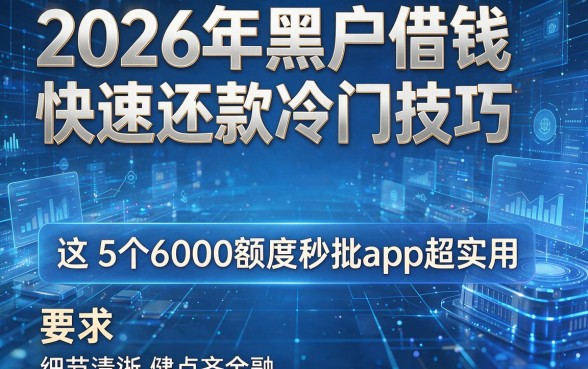 2026年黑户借钱快速还款冷门技巧,这5个6000额度秒批app超实用