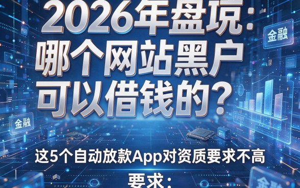 2026年盘点:哪个网站黑户可以借钱的?这5个自动放款App对资质要求不高