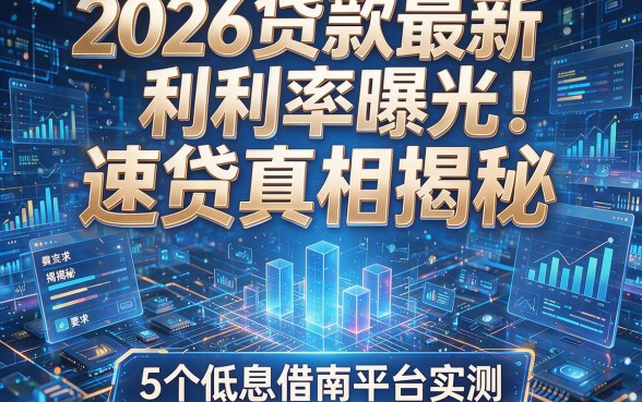 2026贷款最新利率曝光!速贷真相揭秘,附5个低息借款平台实测
