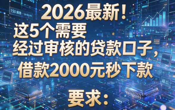2026最新!这5个需要经过审核的贷款口子,借款2000元秒下款