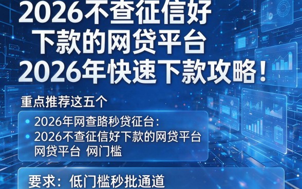 2026不查征信好下款的网贷平台2026年快速下款攻略!重点推荐这五个2026不查征信好下款的网贷平台低门槛秒批通道