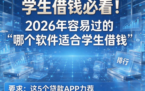 学生借钱必看！2026年容易过的“哪个软件适合学生借钱”排行，这5个贷款APP力荐！