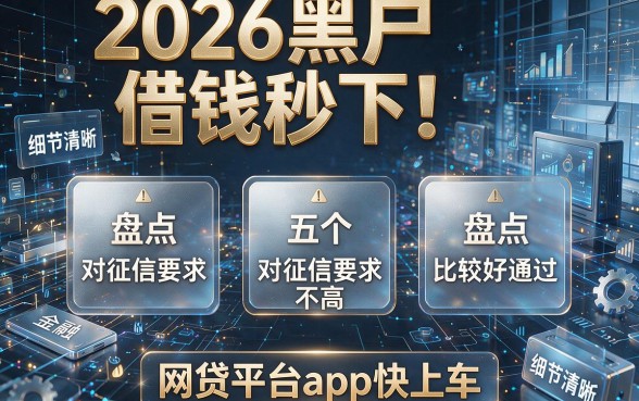 2026黑户借钱秒下!盘点五个对征信要求不高、比较好通过的网贷平台app快上车