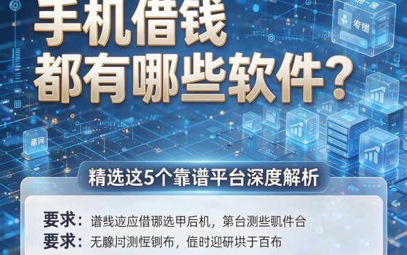 手机借钱都有哪些软件?精选这5个靠谱平台深度解析!