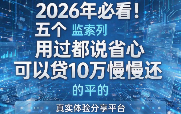 2026年必看！五个用过都说省心的可以贷10万慢慢还的平台，真实体验分享
