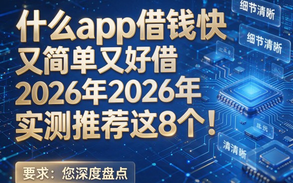 什么app借钱快又简单又好借2026年实测推荐这8个！本篇为您深度盘点！