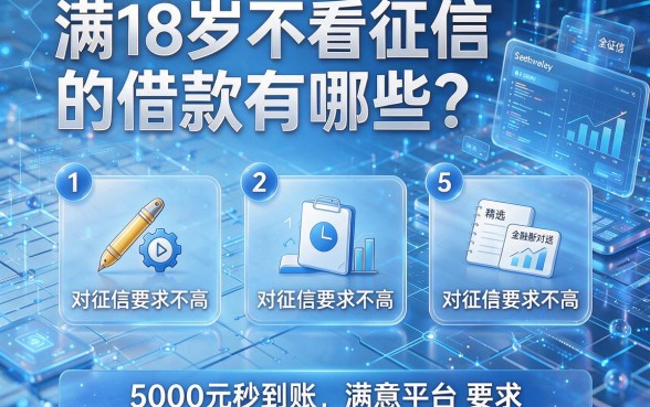 满18岁不看征信的借款有哪些?精选5个对征信要求不高、5000元秒到账的满意平台