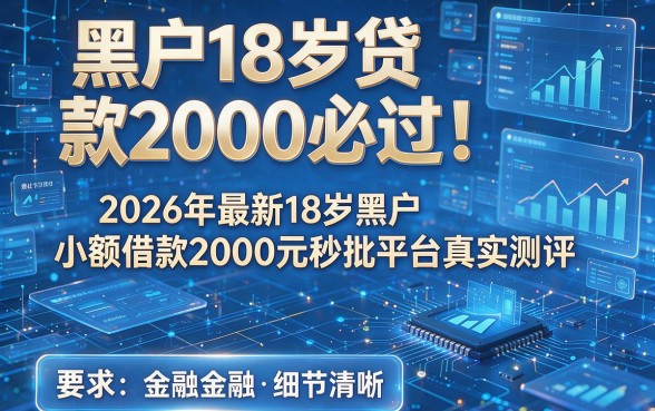 黑户18岁贷款2000必过!2026年最新18岁黑户小额借款2000元秒批平台真实测评