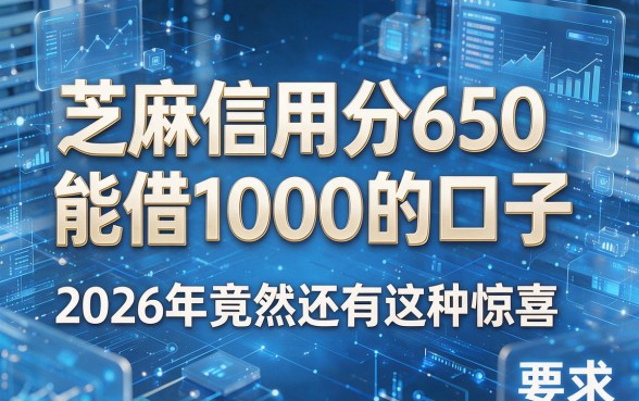 芝麻信用分650能借1000的口子,2026年竟然还有这种惊喜!