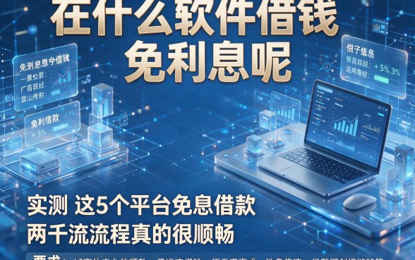 在什么软件借钱免利息呢,实测这5个平台免息借款两千流程真的很顺畅