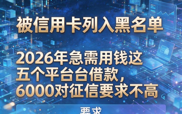被信用卡列入黑名单,2026年急需用钱这五个平台借款6000对征信要求不高