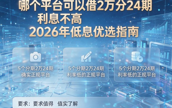 哪个平台可以借2万分24期利息不高2026年低息优选指南，这5个分期2万24期利率低的正规平台确实值得了解