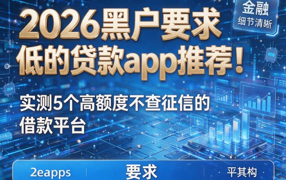 2026黑户要求低的贷款app推荐!实测5个高额度不查征信的借款平台