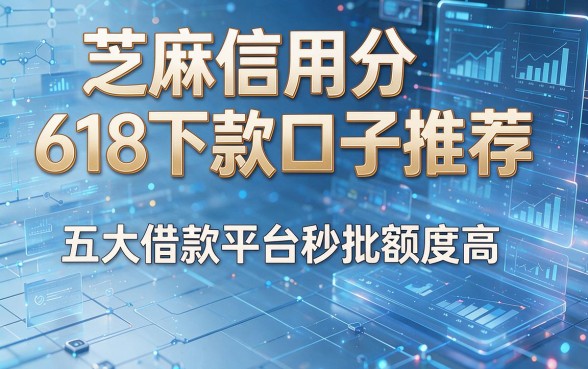 芝麻信用分618下款口子推荐：五大借款平台秒批额度高