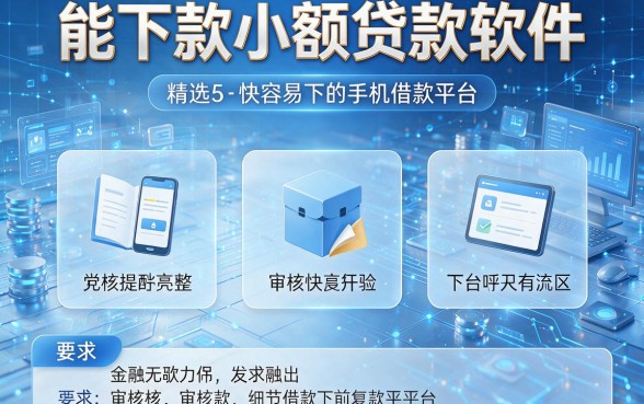 能下款小额贷款软件,精选5个审核快容易下的手机借款平台