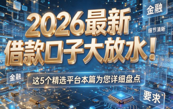 2026最新借款口子大放水!这5个精选平台本篇为您详细盘点!
