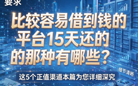 比较容易借到钱的平台15天还的那种有哪些?这5个正规渠道本篇为您详细深究!