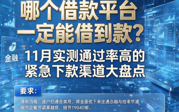 哪个借款平台一定能借到款?11月实测通过率高的紧急下款渠道大盘点!