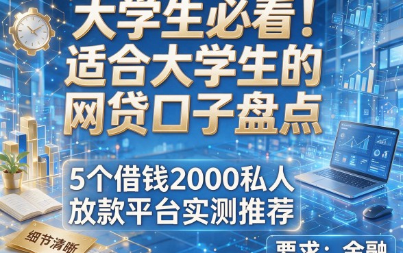 大学生必看!适合大学生的网贷口子盘点,5个借钱2000私人放款平台实测推荐