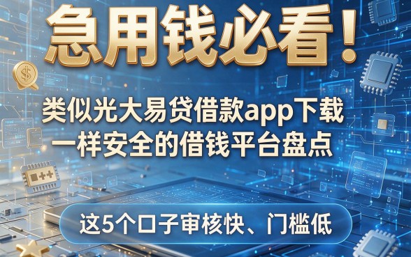 急用钱必看!类似光大易贷借款app下载一样安全的借钱平台盘点,这5个口子审核快、门槛低