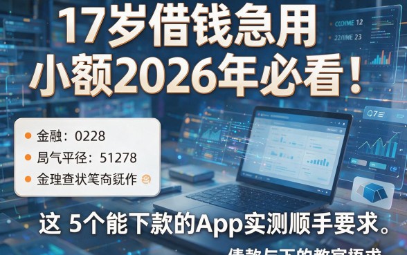 17岁借钱急用小额2026年必看！这5个能下款的App实测顺手