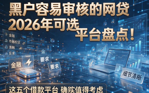 黑户容易审核的网贷2026年可选平台盘点!这五个借款平台确实值得考虑!