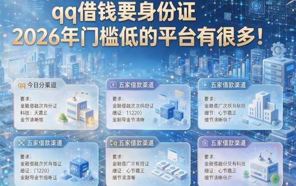 qq借钱要身份证2026年门槛低的平台有很多！，今日为您详细推荐这五家借款渠道！