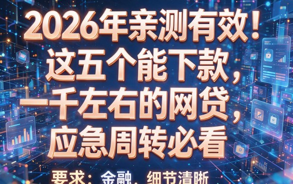2026年亲测有效!这五个能下款一千左右的网贷,应急周转必看