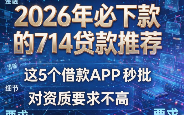 2026年必下款的714贷款推荐:这5个借款APP秒批且对资质要求不高