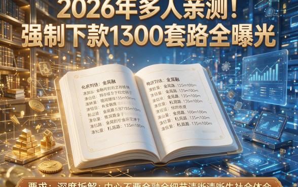 2026年多人亲测!强制下款1300套路全曝光,本文深度拆解!