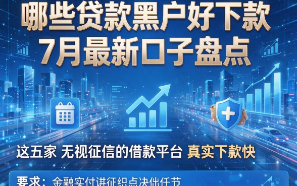 哪些贷款黑户好下款7月最新口子盘点,这五家无视征信的借款平台真实下款快