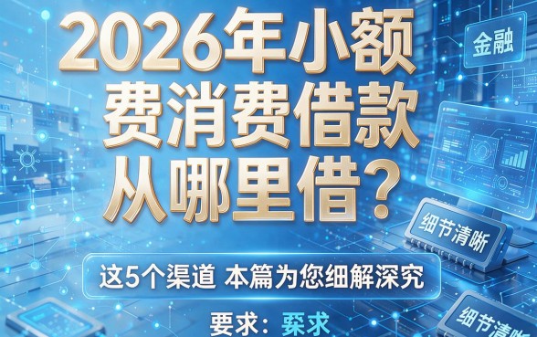 2026年小额消费借款从哪里借?这5个渠道本篇为您细解深究!
