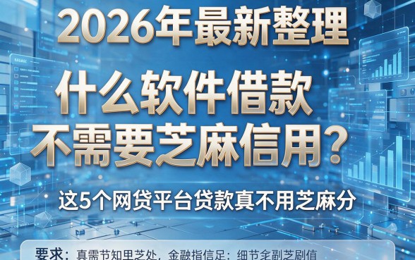 2026年最新整理：什么软件借款不需要芝麻信用？这5个网贷平台贷款真不用芝麻分