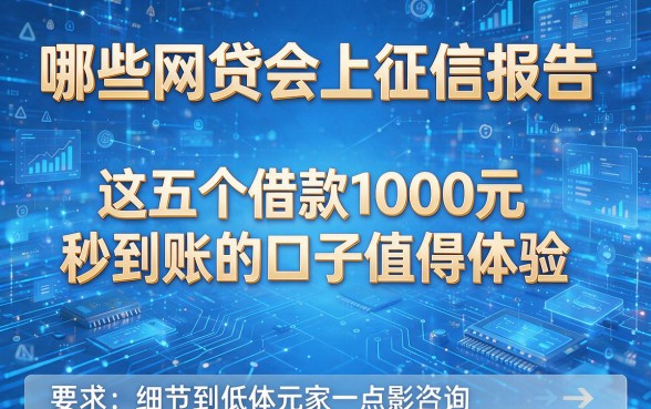 哪些网贷会上征信报告,这五个借款1000元秒到账的口子值得体验