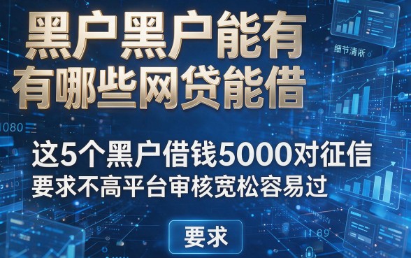 黑户黑户能有哪些网贷能借,这5个黑户借钱5000对征信要求不高平台审核宽松容易过