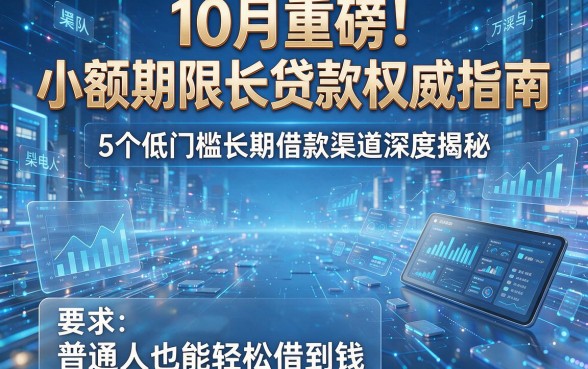 10月重磅!小额期限长贷款权威指南:5个低门槛长期借款渠道深度揭秘,普通人也能轻松借到钱