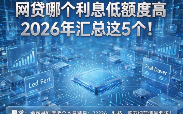 网贷哪个利息低额度高2026年汇总这5个！本篇为您详细介绍！