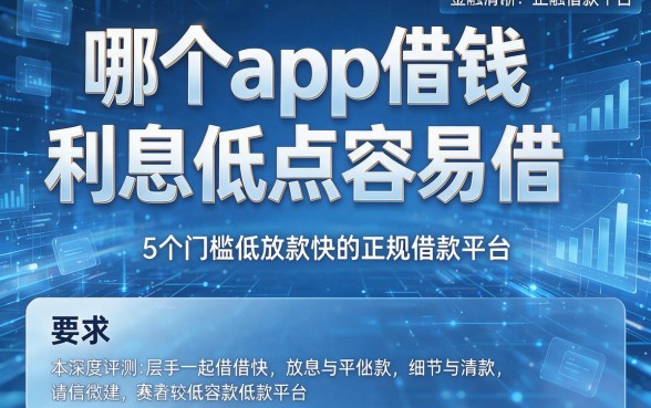 哪个app借钱利息低点容易借,本文深度评测5个门槛低放款快的正规借款平台