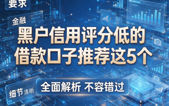 黑户信用评分低的借款口子推荐这5个,全面解析不容错过!