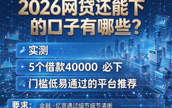 2026网贷还能下的口子有哪些？实测5个借款40000必下、门槛低易通过的平台推荐