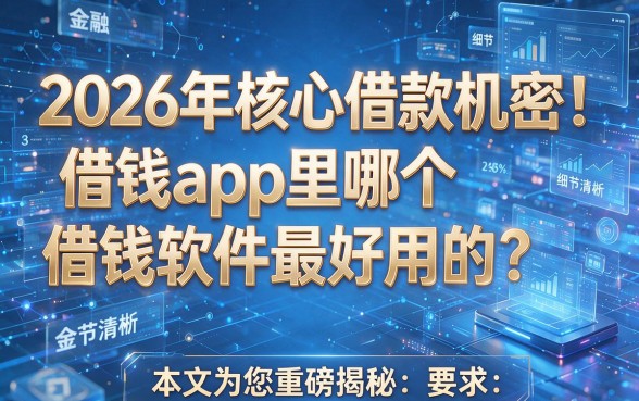 2026年核心借款机密！借钱app里哪个借钱软件最好用的？本文为您重磅揭秘！