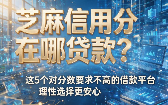 芝麻信用分在哪贷款？这5个对分数要求不高的借款平台，理性选择更安心