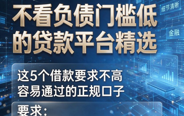 不看负债门槛低的贷款平台精选,这5个借款要求不高、容易通过的正规口子