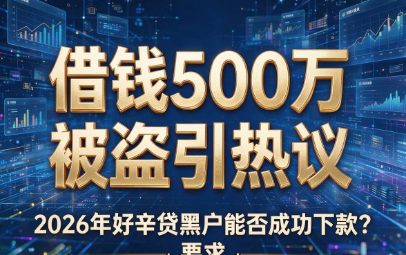 借钱500万被盗引热议，2026年好辛贷黑户能否成功下款？