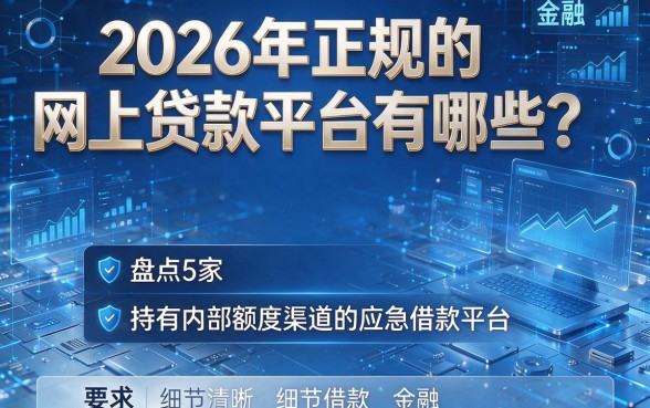 2026年正规的网上贷款平台有哪些?盘点5家持有内部额度渠道的应急借款平台