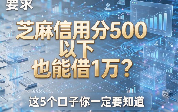 芝麻信用分500以下也能借1万?这5个口子你一定要知道!