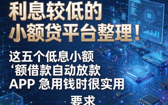 利息较低的小额贷平台整理!这五个低息小额借款自动放款APP急用钱时很实用