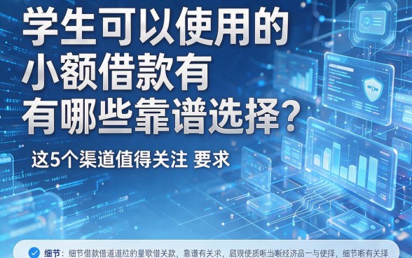 学生可以使用的小额借款有哪些靠谱选择?这5个渠道值得关注!